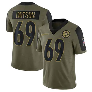 Kevin Dotson Pittsburgh Steelers Men's Limited 2021 Salute To Service Nike Jersey - Olive