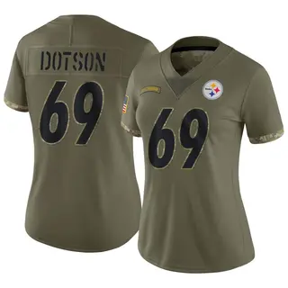 Kevin Dotson Pittsburgh Steelers Women's Limited 2022 Salute To Service Nike Jersey - Olive