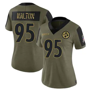 L.T. Walton Pittsburgh Steelers Women's Limited 2021 Salute To Service Nike Jersey - Olive