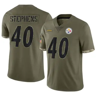 Linden Stephens Pittsburgh Steelers Men's Limited 2022 Salute To Service Nike Jersey - Olive