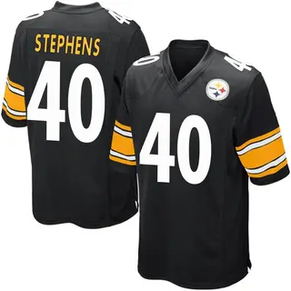 Linden Stephens Pittsburgh Steelers Youth Game Team Color Nike Jersey - Black