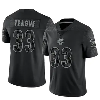 Master Teague Pittsburgh Steelers Men's Limited Reflective Nike Jersey - Black