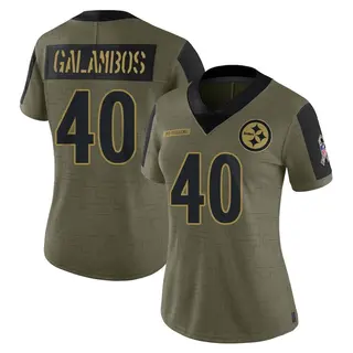 Matt Galambos Pittsburgh Steelers Women's Limited 2021 Salute To Service Nike Jersey - Olive