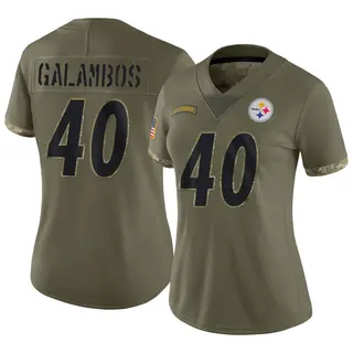 Matt Galambos Pittsburgh Steelers Women's Limited 2022 Salute To Service Nike Jersey - Olive