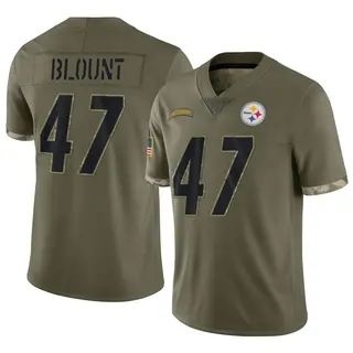 Mel Blount Pittsburgh Steelers Men's Limited 2022 Salute To Service Jersey - Olive