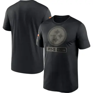 Men's Pittsburgh Steelers Black 2020 Salute to Service Team Logo Performance T-Shirt