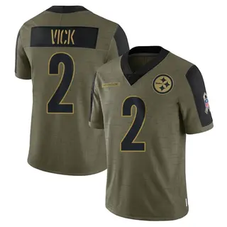 Mike Vick Pittsburgh Steelers Men's Limited 2021 Salute To Service Jersey - Olive