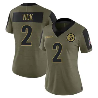 Mike Vick Pittsburgh Steelers Women's Limited 2021 Salute To Service Nike Jersey - Olive