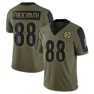 Pat Freiermuth Pittsburgh Steelers Men's Limited 2021 Salute To Service Nike Jersey - Olive