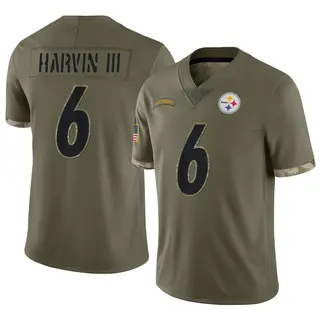 Pressley Harvin III Pittsburgh Steelers Youth Limited 2022 Salute To Service Nike Jersey - Olive