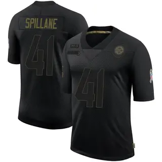 Robert Spillane Pittsburgh Steelers Men's Limited 2020 Salute To Service Nike Jersey - Black
