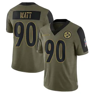 T.J. Watt Pittsburgh Steelers Men's Limited 2021 Salute To Service Nike Jersey - Olive