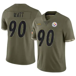 T.J. Watt Pittsburgh Steelers Youth Limited 2022 Salute To Service Nike Jersey - Olive
