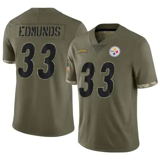 Trey Edmunds Pittsburgh Steelers Men's Limited 2022 Salute To Service Nike Jersey - Olive