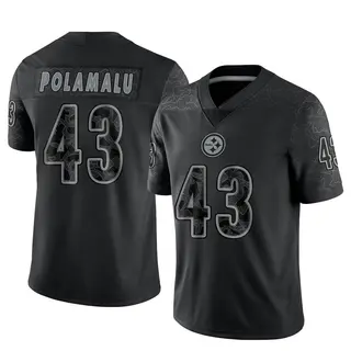 Troy Polamalu Pittsburgh Steelers Men's Limited Reflective Nike Jersey - Black