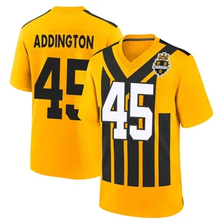 Tucker Addington Pittsburgh Steelers Men's Game Alternate 1933 Throwback Nike Jersey - Gold