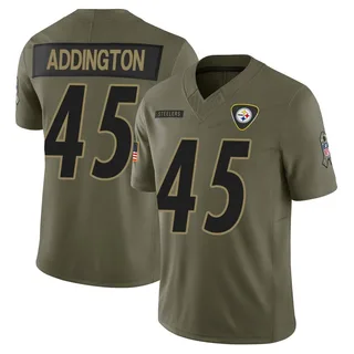Tucker Addington Pittsburgh Steelers Men's Limited 2025 Salute to Service Nike Jersey - Olive