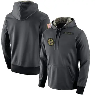Men's Pittsburgh Steelers Anthracite Salute to Service Player Performance Hoodie